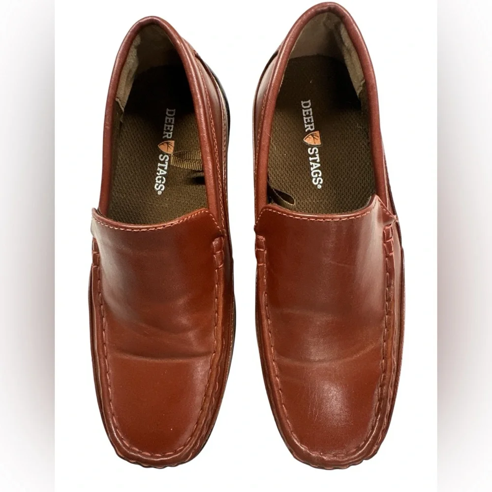 Deer Stags Kids' Booster Driving Moc Slip-On in Dark Luggage Preowned Size 3.5